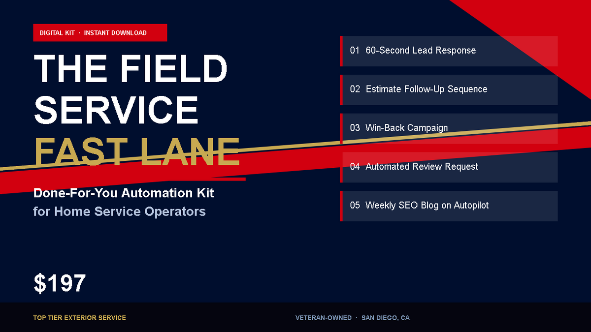 The Field Service Fast Lane — Done-For-You Automation Kit